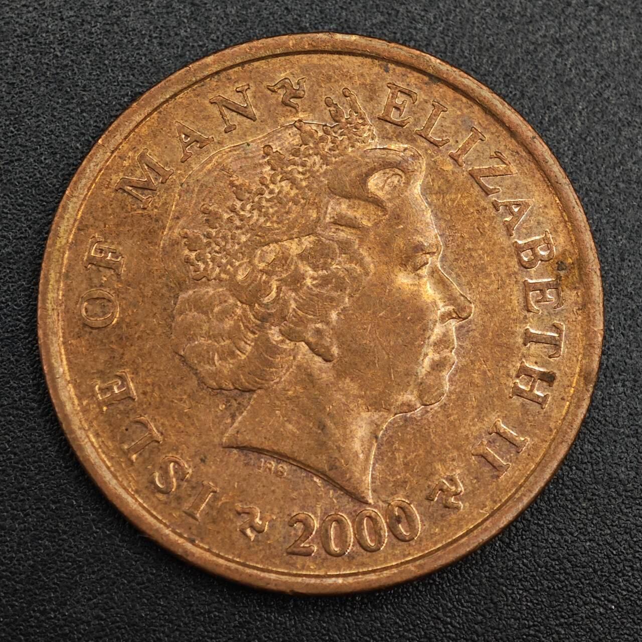 【淘币小摊】实时拍第七百九十三拍   散币场   满百包邮可预留二周 每周一统一发货   马恩岛2000年2便士铜币