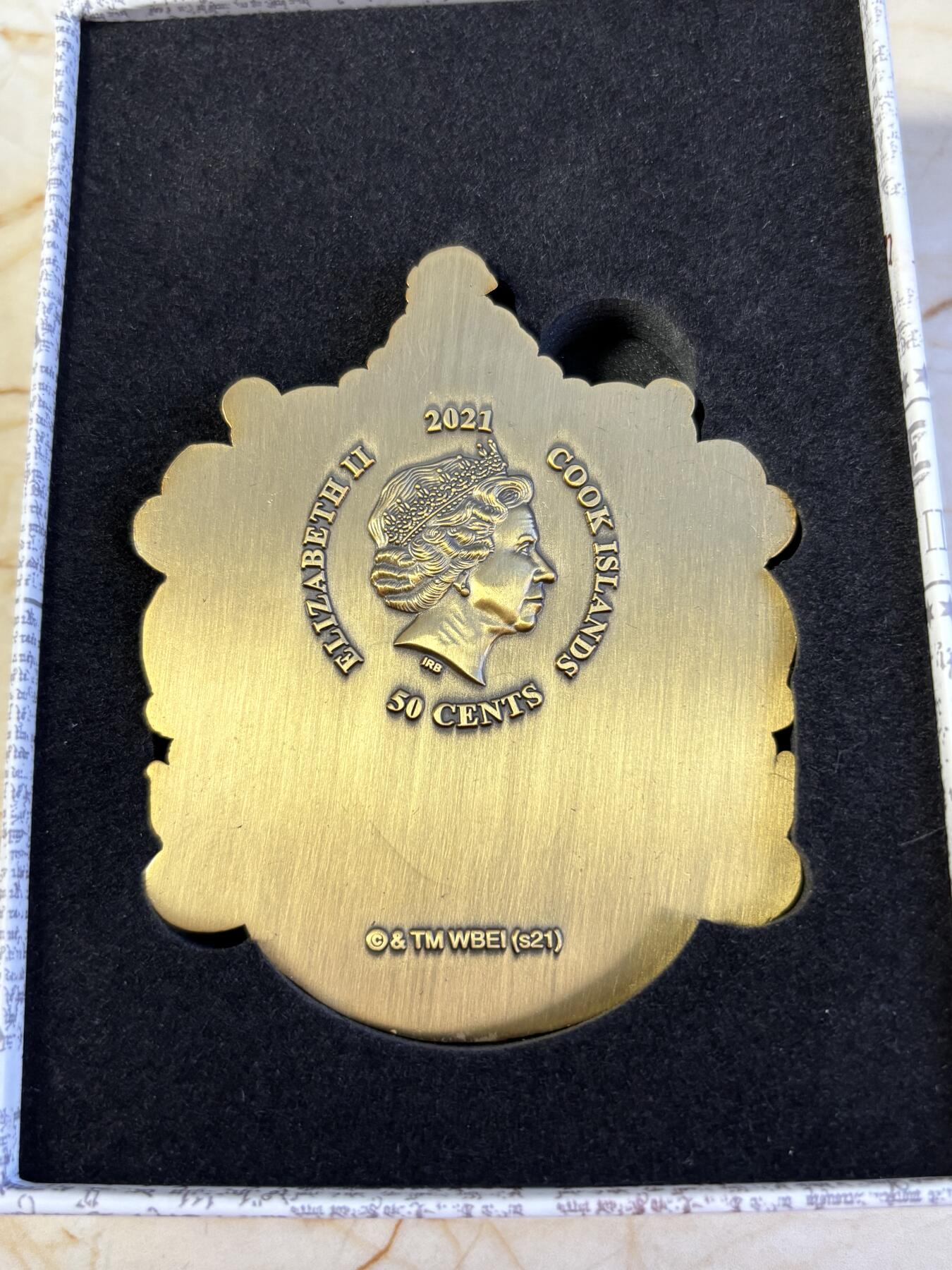 第181期拍卖 库克2021年哈利波特徽章斯莱特林徽章异形彩铜币