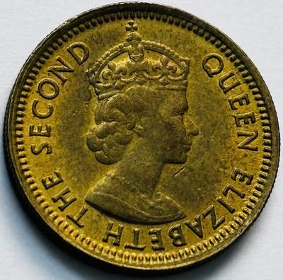 文馨钱币收藏第 280 场， 长期接收代拍品 - 原铜光品相 1967 年英属香港五仙铜币，伊丽莎白二世时期，第一版关门年