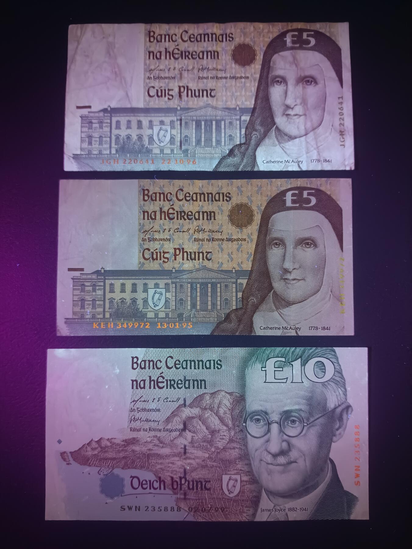 2025十一月第三期，总201期 爱尔兰纸币批量三张流通品相