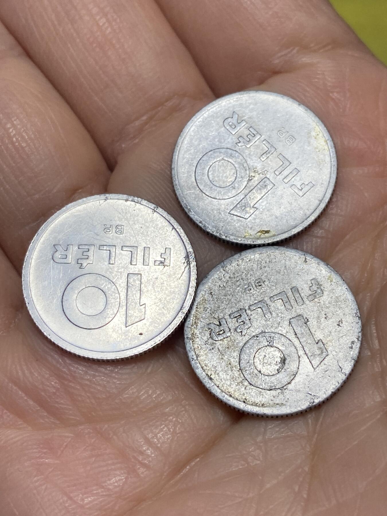 2025年第一百二十六场(总第一百五十二场）外国好品散币(免佣金) 稀少早期年份– 匈牙利🇭🇺10菲勒3枚：1951年58年65年(第一版大尺寸齿边版)