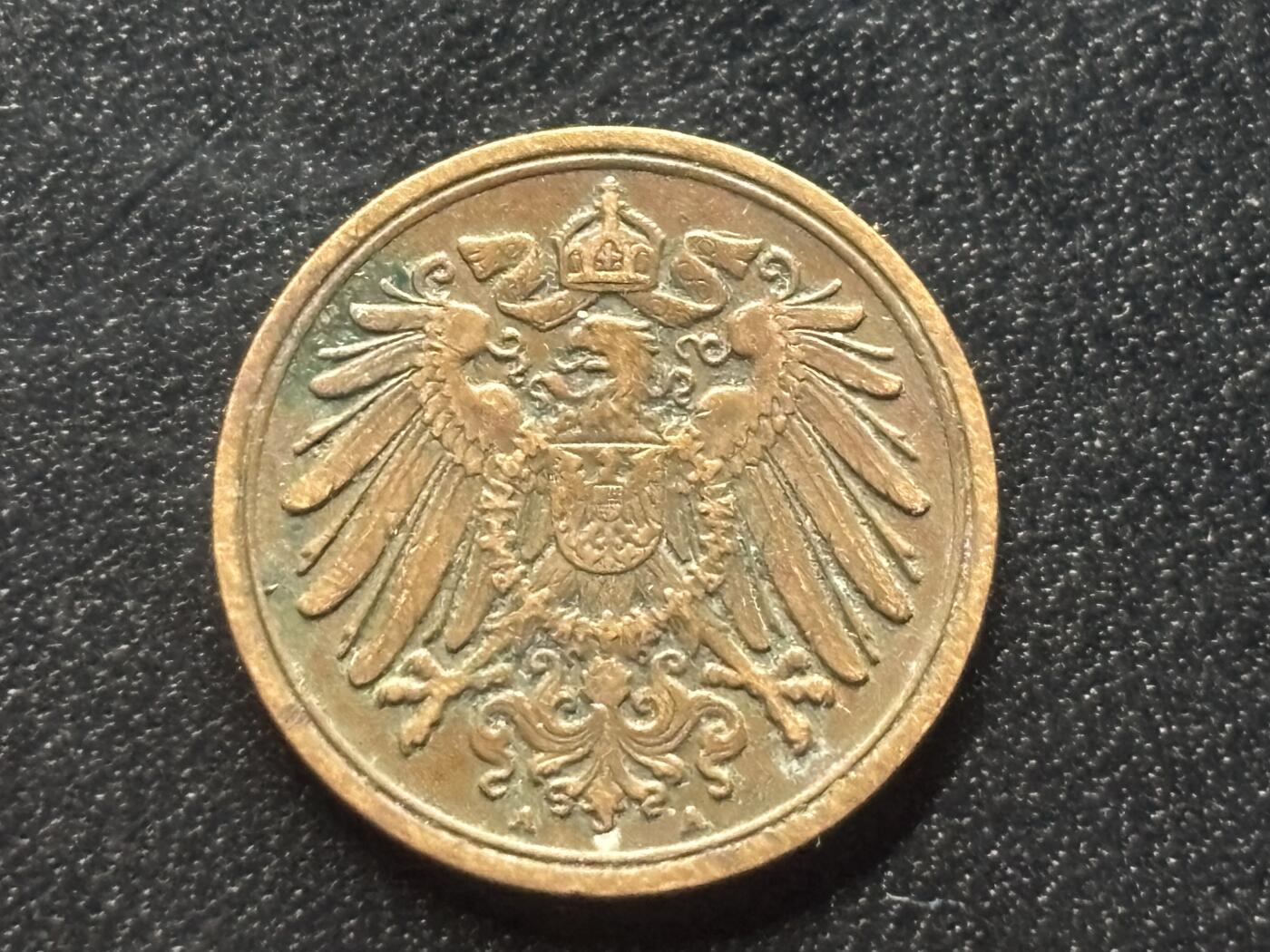 邮泉阁限时拍卖第三十五场 德国硬币专场（硬币在国外。请付邮费6元。） 德意志帝国1913年1芬尼A版