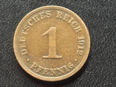 邮泉阁限时拍卖第三十五场 德国硬币专场（硬币在国外。请付邮费6元。） 德意志帝国1912年1芬尼A版