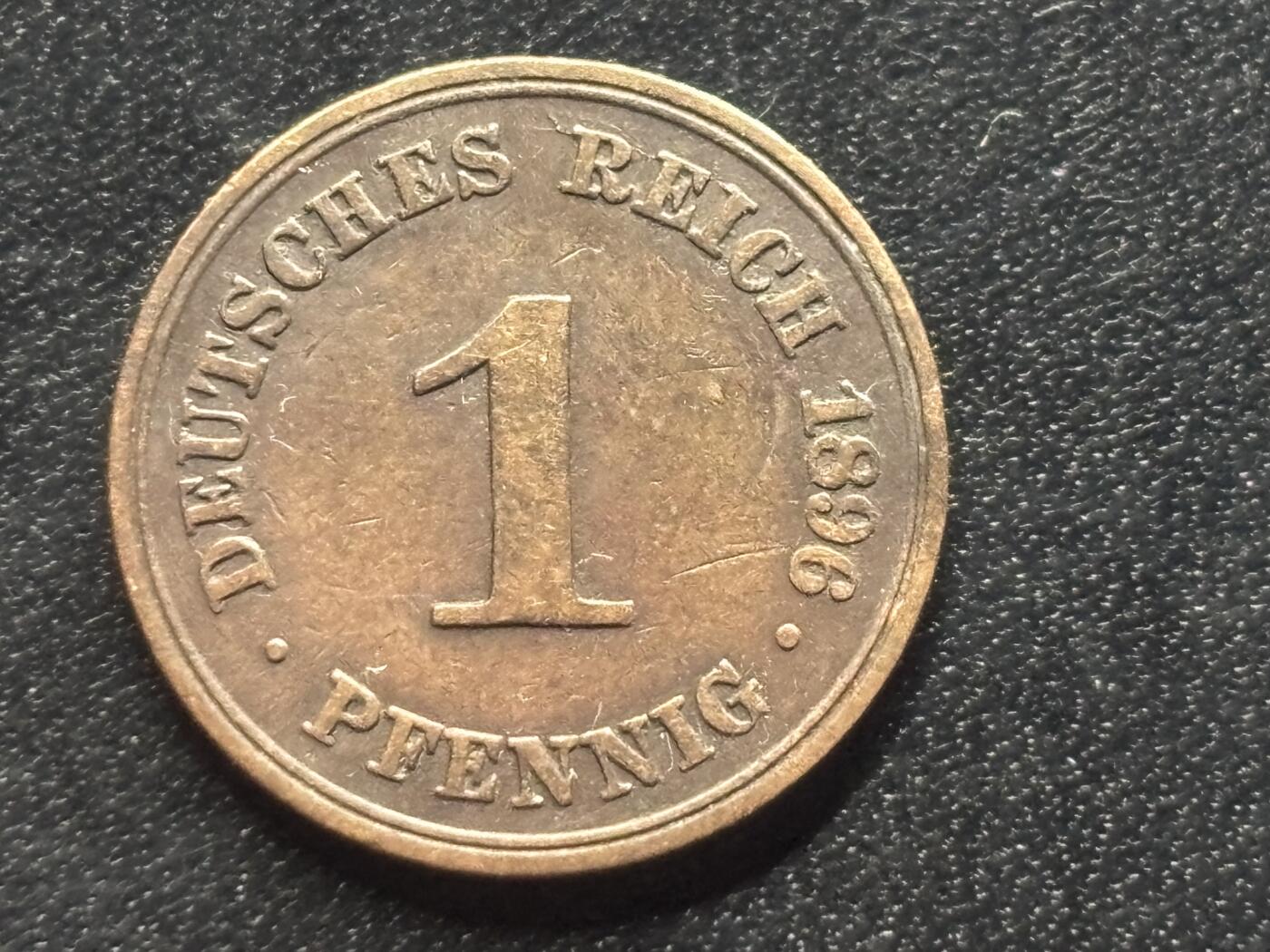 邮泉阁限时拍卖第三十五场 德国硬币专场（硬币在国外。请付邮费6元。） 德意志帝国1896年1芬尼A版