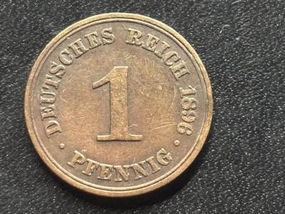 邮泉阁限时拍卖第三十五场 德国硬币专场（硬币在国外。请付邮费6元。） 德意志帝国1896年1芬尼A版