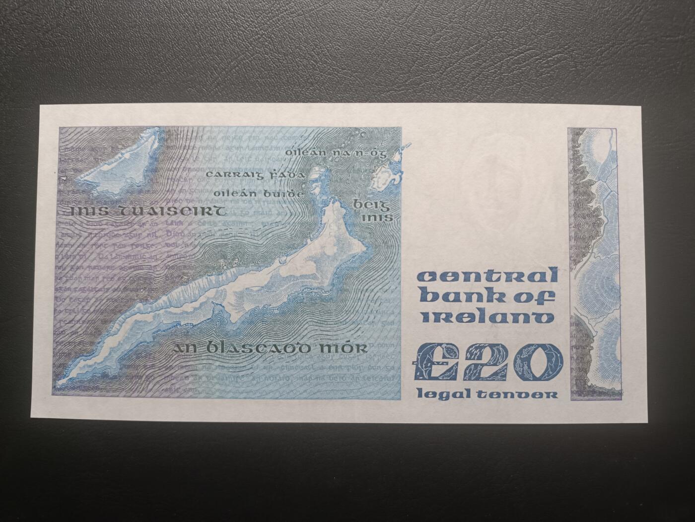 2025十一月第三期，总201期 爱尔兰1990年20镑AUNC，诗人叶芝和大小布兰斯克群岛，少见的中高面值