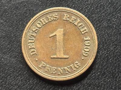 邮泉阁限时拍卖第三十五场 德国硬币专场（硬币在国外。请付邮费6元。） 德意志帝国1909年1芬尼E版