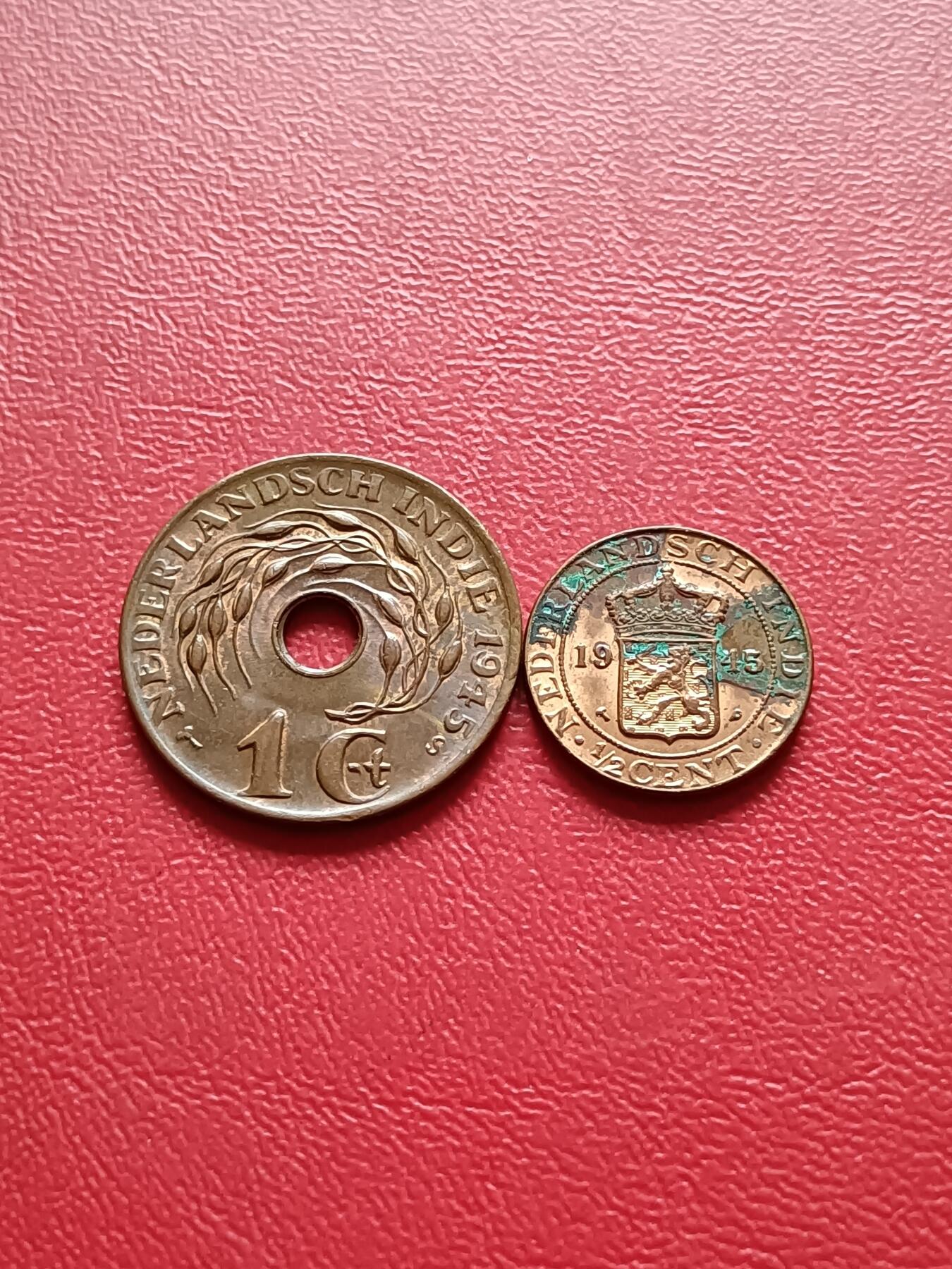 【云涧收藏】第七十八场 荷属东印度1945年1/2分、1分2枚