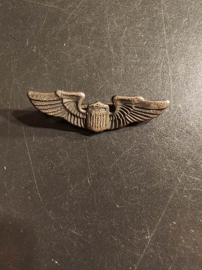 老王徽章第162期 - 美国二战陆军航空兵技能章     925银横针版    1.5英寸