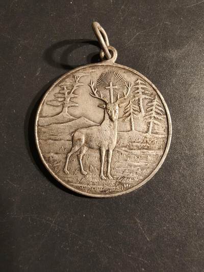 老王徽章第162期 - 法国天主教会大尺寸镀银奖章     直径36mm.    重量13.1g