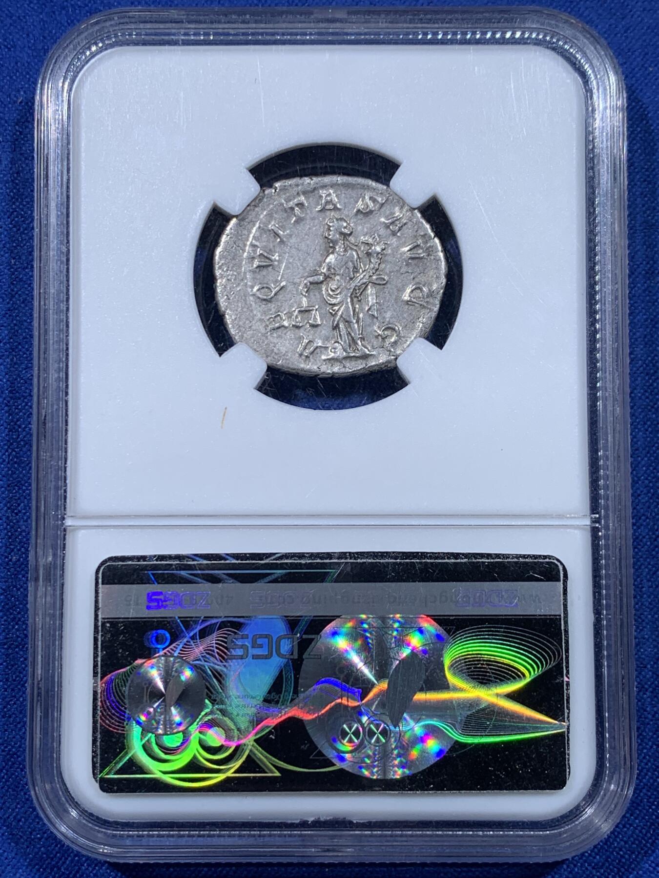 《竞宝斋》第436场 周日，周一2场连拍 （全场包邮） ZDGS XF 公元244-249年 古罗马帝国时代 菲利普一世 正面皇帝芒冠头像 背面公平女神 1安东尼安银币