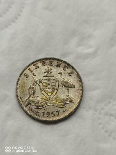 银币 - 57年澳大利亚6便士银币