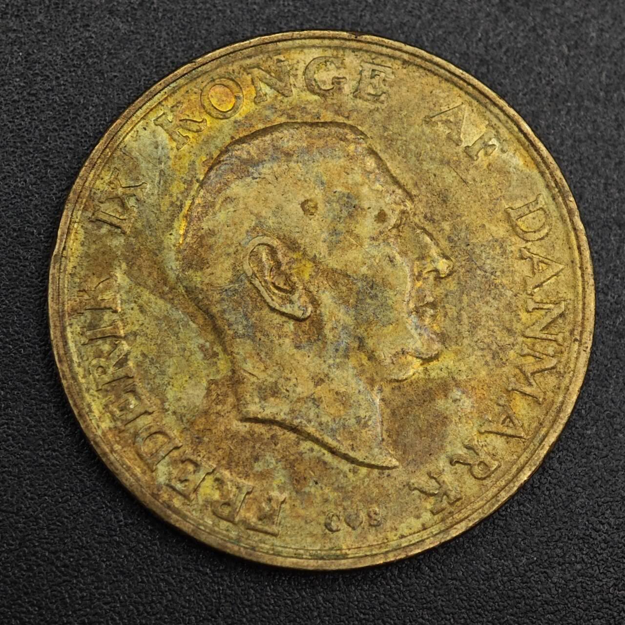 【淘币小摊】实时拍第七百九十三拍   散币场   满百包邮可预留二周 每周一统一发货   丹麦1957年1克朗铜币