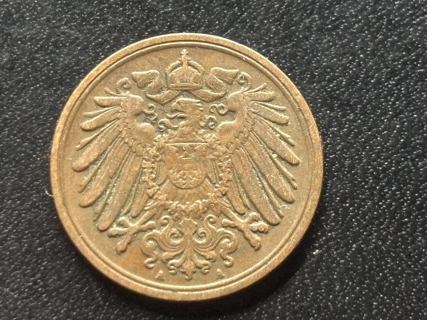 邮泉阁限时拍卖第三十五场 德国硬币专场（硬币在国外。请付邮费6元。） 德意志帝国1908年1芬尼A版