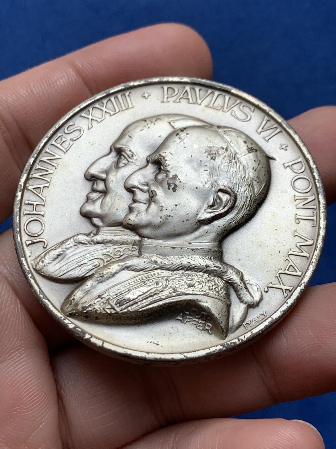 《竞宝斋》第436场 周日，周一2场连拍 （全场包邮） 教宗约翰二十三世大公会议纪念章 71.1克 49.8mm