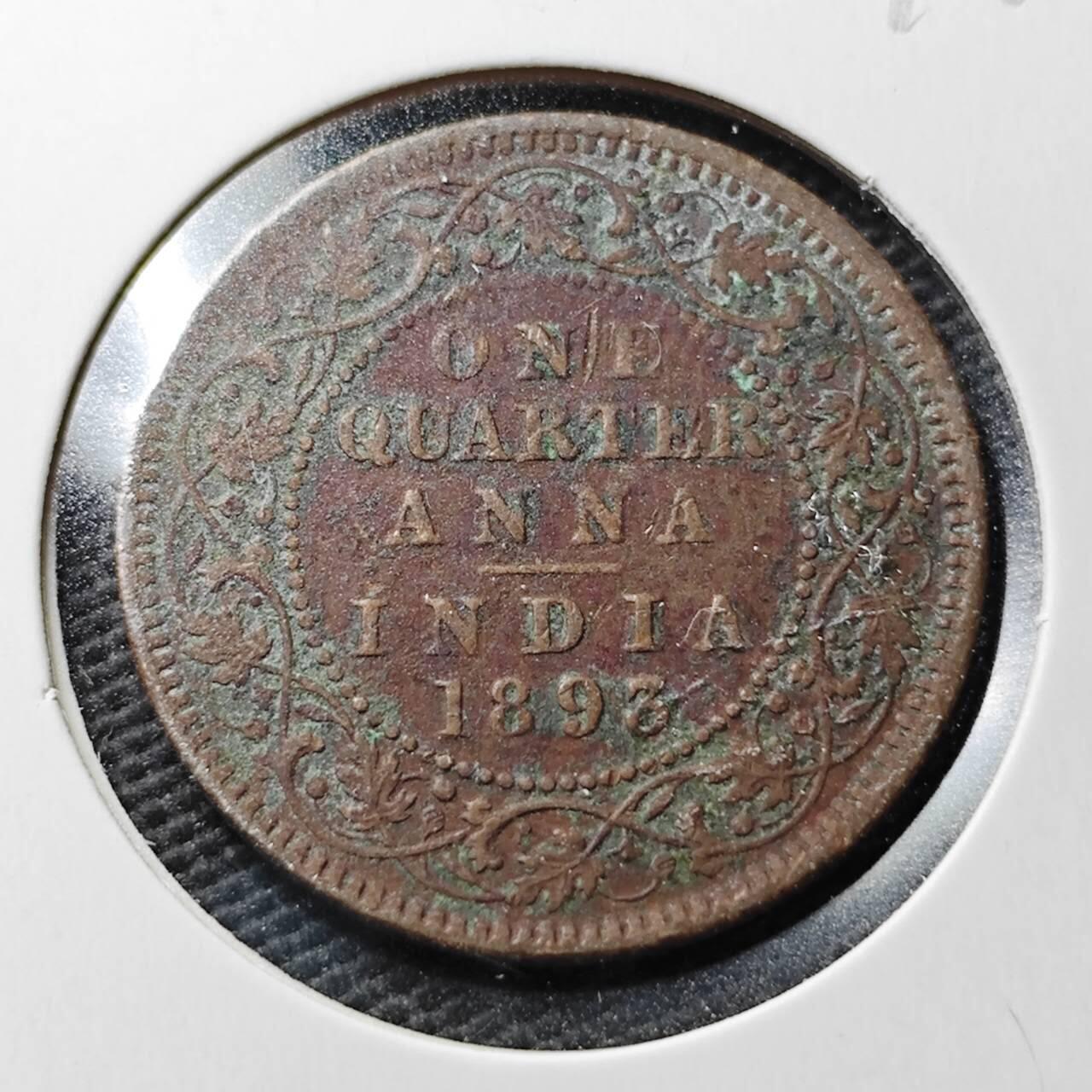 KK钱币收藏小铺  第367场  2月预留时间 周末发货  1893英属印度铜币