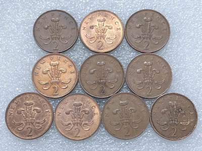 第一海外回流一元起拍收藏 散集专场  第264期 - 英国2便士硬币 10枚 青年女王版