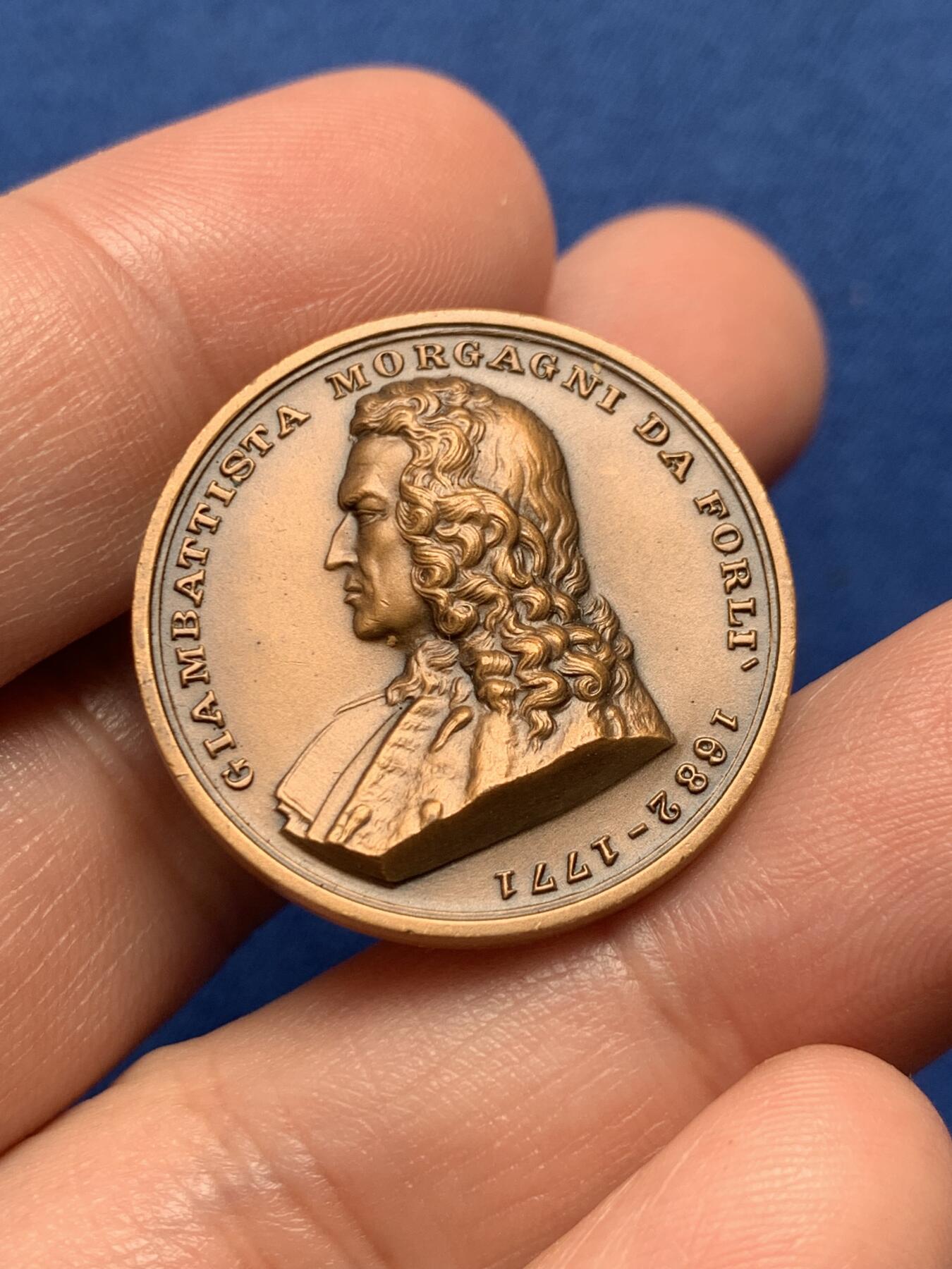 《竞宝斋》第436场 周日，周一2场连拍 （全场包邮） 意大利佛罗伦萨乔瓦尼·巴蒂斯塔·莫尔加尼纪念铜章 9.35克 27.8mm 高浮雕