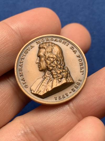 《竞宝斋》第436场 周日，周一2场连拍 （全场包邮） - 意大利佛罗伦萨乔瓦尼·巴蒂斯塔·莫尔加尼纪念铜章 9.35克 27.8mm 高浮雕