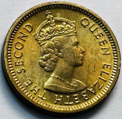 文馨钱币收藏第 280 场， 长期接收代拍品 - 原铜光品相 1971 年英属香港五仙铜币，伊丽莎白二世时期，第三版