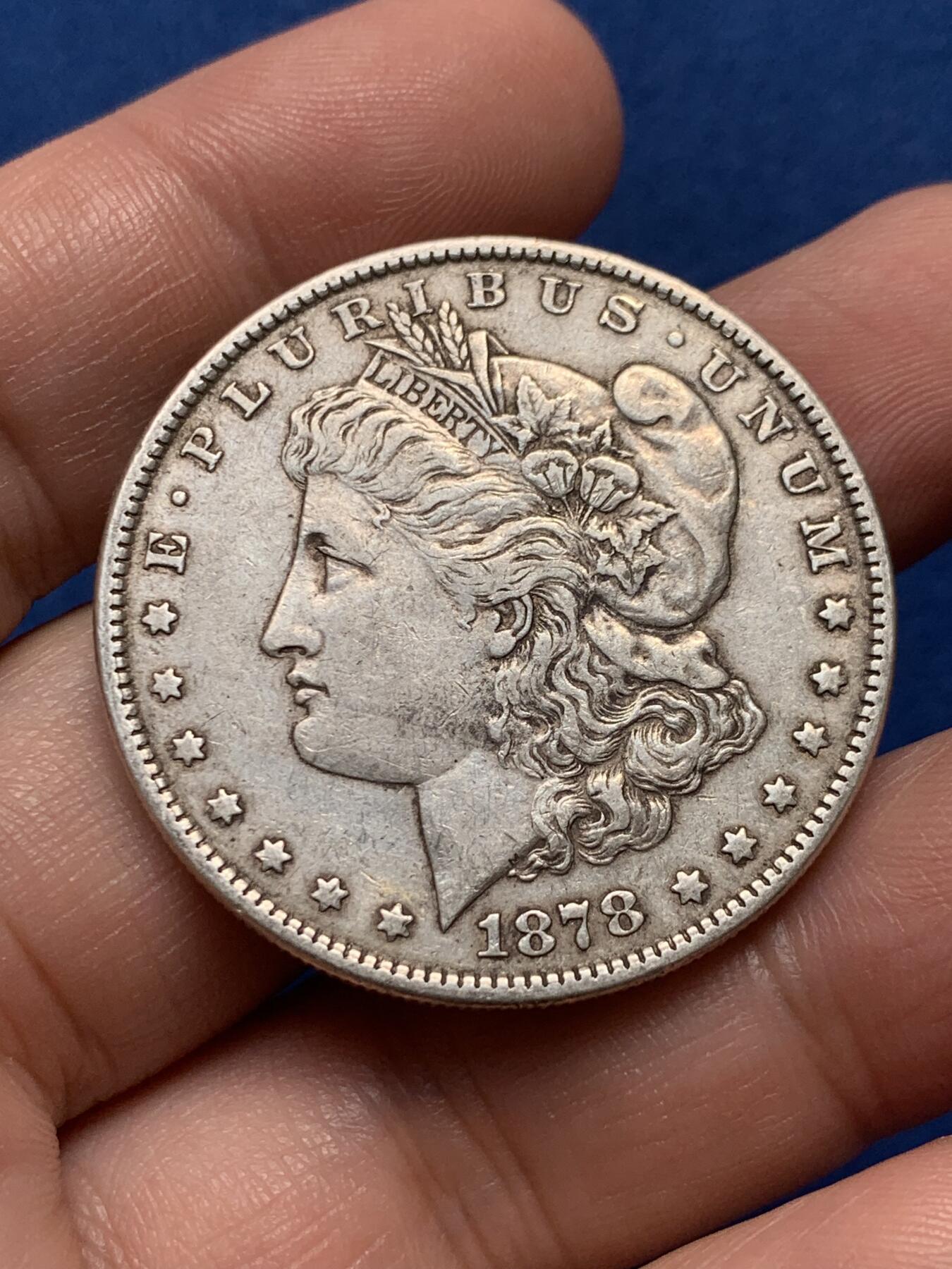 《竞宝斋》第436场 周日，周一2场连拍 （全场包邮） 美国1878年摩根一美元银币，首年版