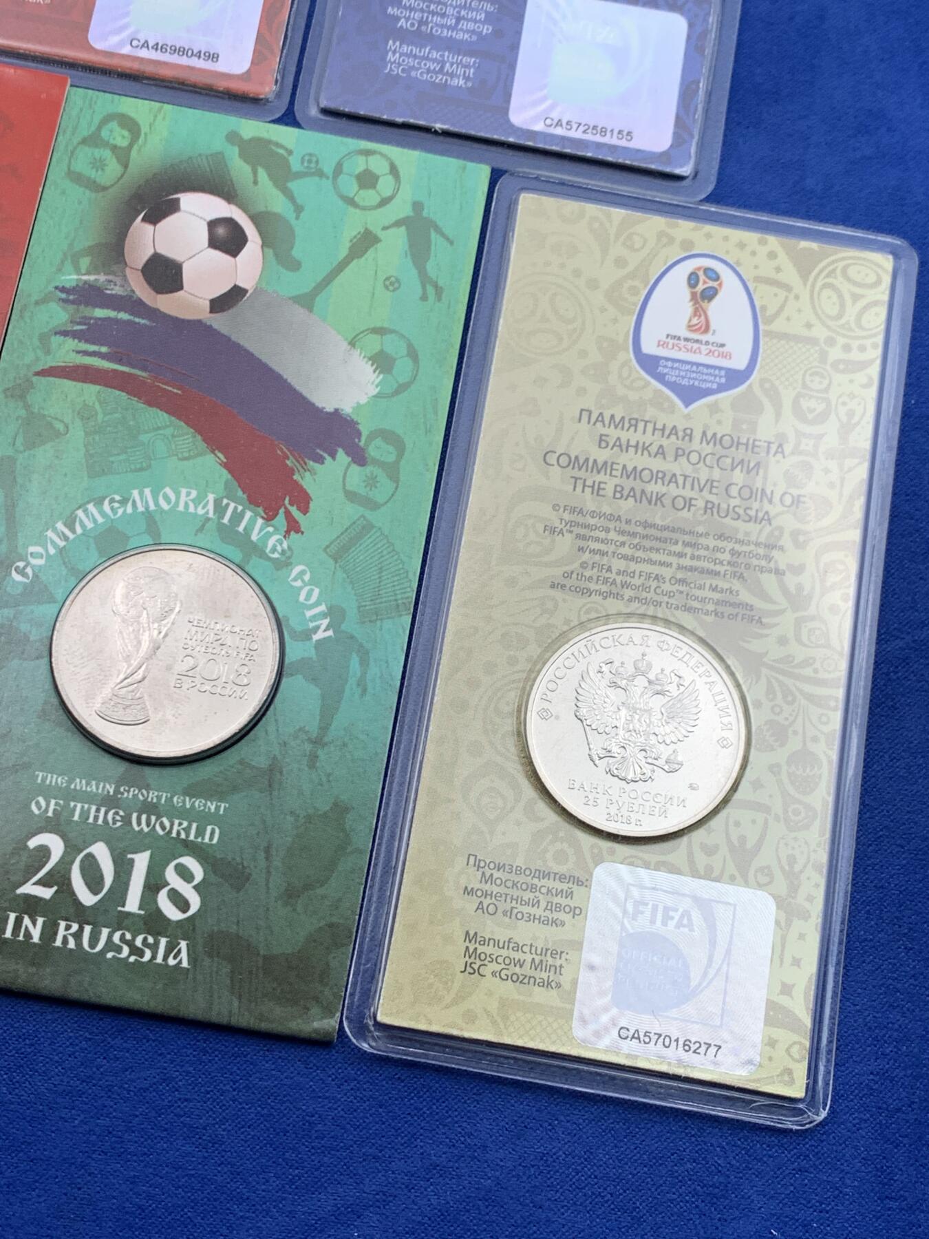 《竞宝斋》第436场 周日，周一2场连拍 （全场包邮） 五枚一组 2018年俄罗斯卡装纪念币