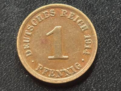 邮泉阁限时拍卖第三十五场 德国硬币专场（硬币在国外。请付邮费6元。） - 德意志帝国1914年1芬尼A版