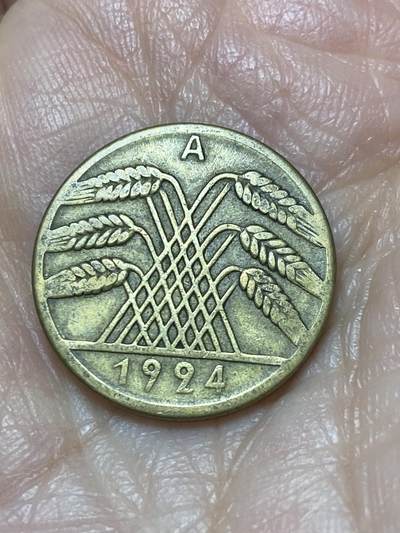 2025年第一百二十六场(总第一百五十二场）外国好品散币(免佣金) - 德意志魏玛共和国1924年10芬尼(地产抵押马克，A标，柏林造，仅发行3年)