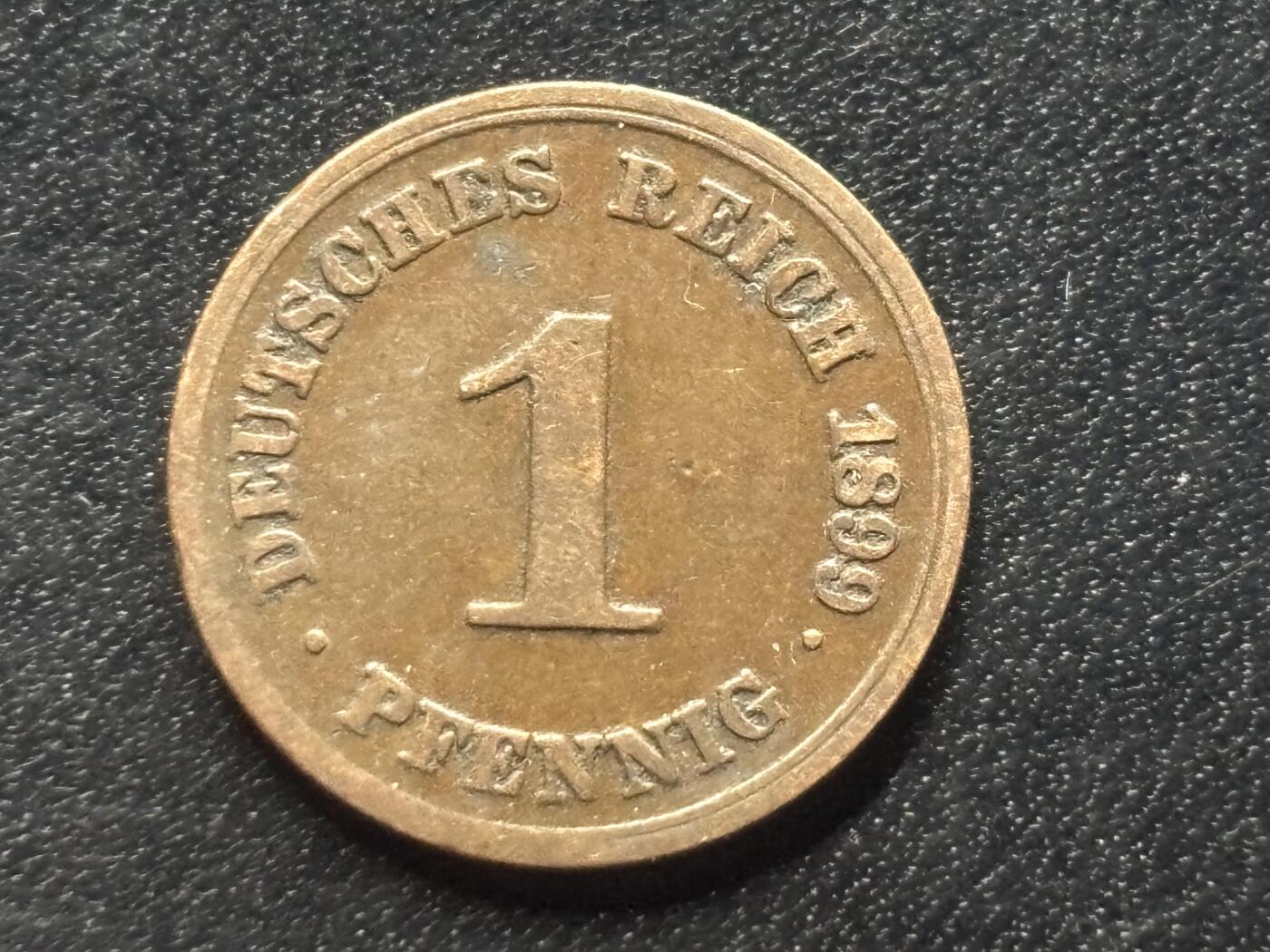 邮泉阁限时拍卖第三十五场 德国硬币专场（硬币在国外。请付邮费6元。） 德意志帝国1899年1芬尼F版