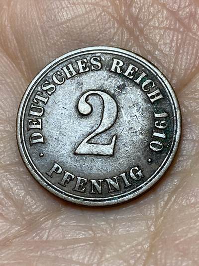2025年第一百二十六场(总第一百五十二场）外国好品散币(免佣金) - 德意志帝国1910年2芬尼(威廉二世时期，A标柏林造)
