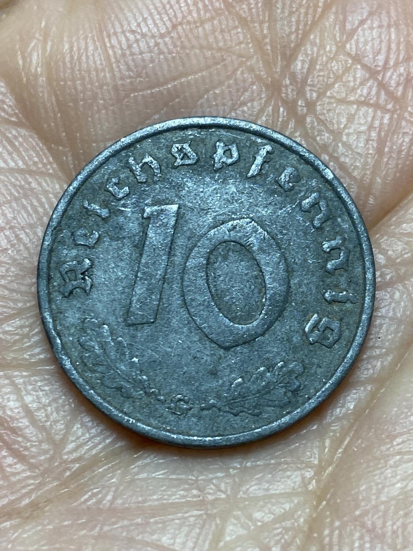 2025年第一百二十六场(总第一百五十二场）外国好品散币(免佣金) 德意志第三帝国1940年10芬尼(G标，卡尔斯鲁厄造)