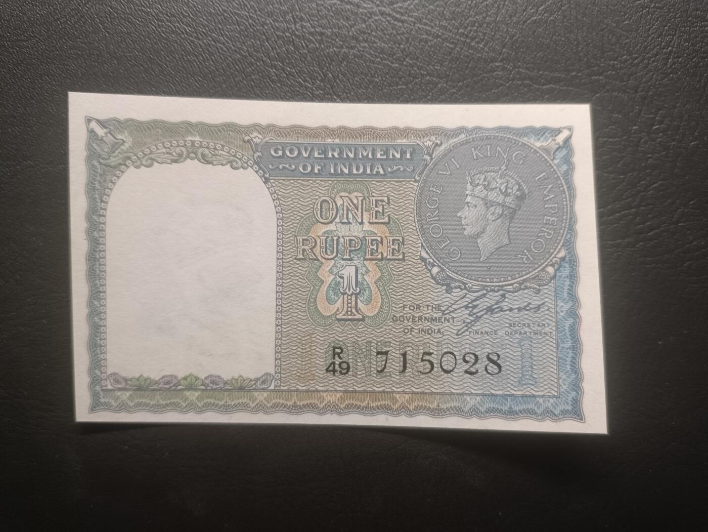 2025十一月第三期，总201期 英属印度1940年1卢比UNC，乔治六世国王和多文字面值