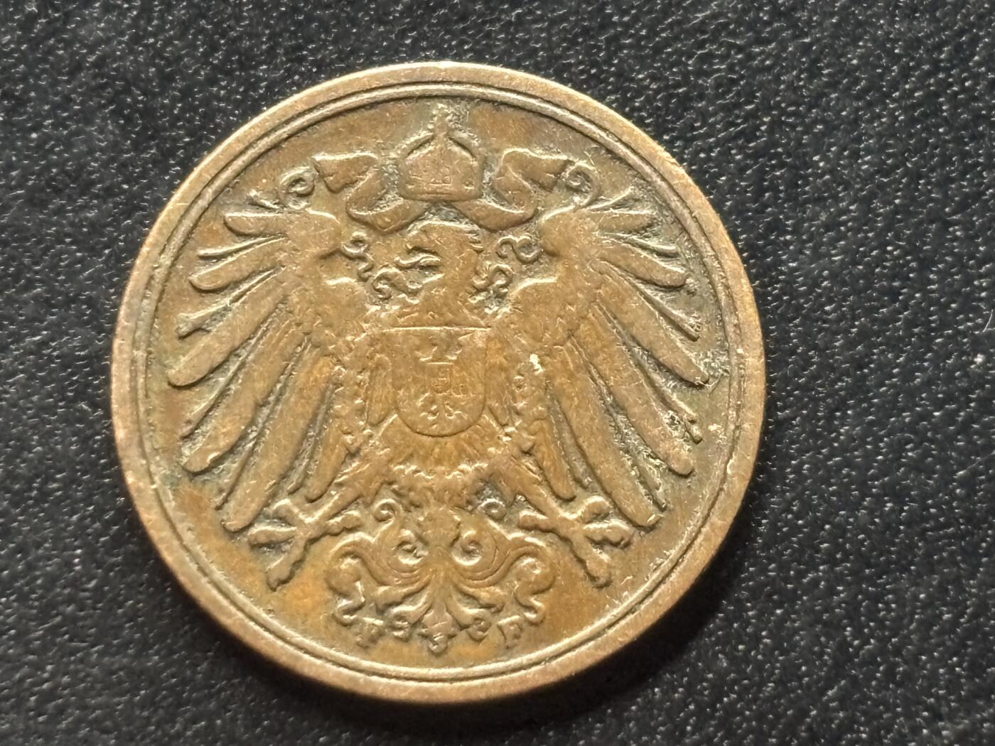 邮泉阁限时拍卖第三十五场 德国硬币专场（硬币在国外。请付邮费6元。） 德意志帝国1899年1芬尼F版