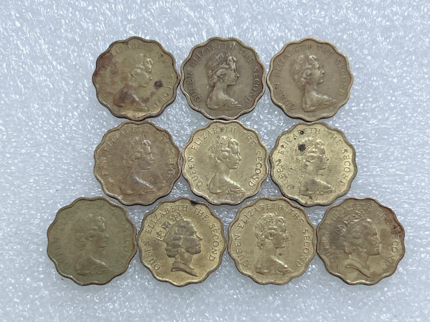 第一海外回流一元起拍收藏 散集专场  第264期 香港花边花冠2毫硬币 10枚