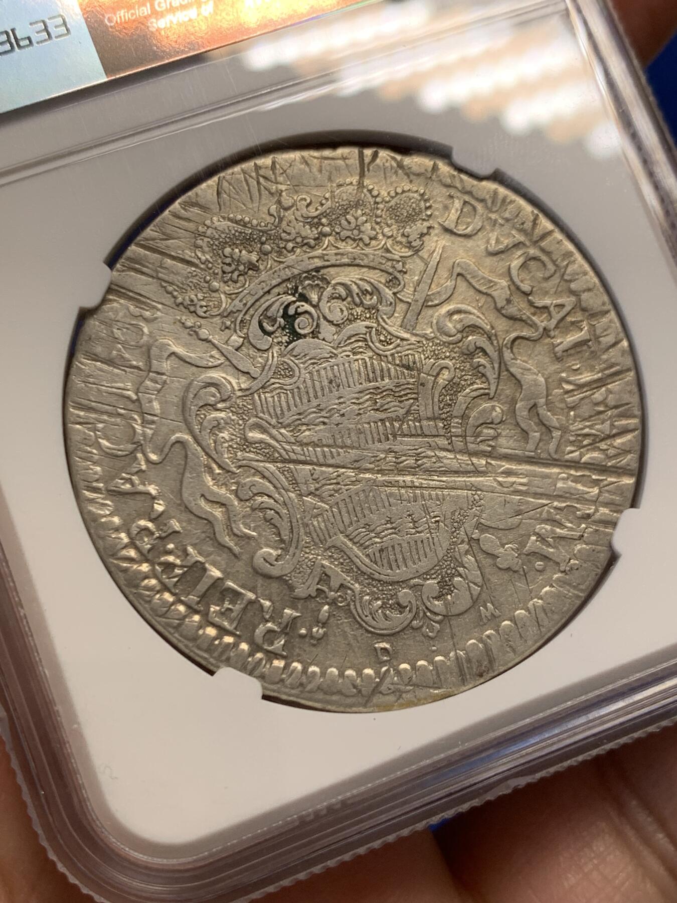 《竞宝斋》第436场 周日，周一2场连拍 （全场包邮） NGC AU50 拉古萨共和国 1768GA-DM 1泰勒 银币