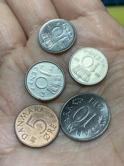 2025年第一百二十六场(总第一百五十二场）外国好品散币(免佣金) - 散币5枚：荷兰🇳🇱1955年73年76年10分，丹麦🇩🇰1980年5欧尔，1973年10欧尔