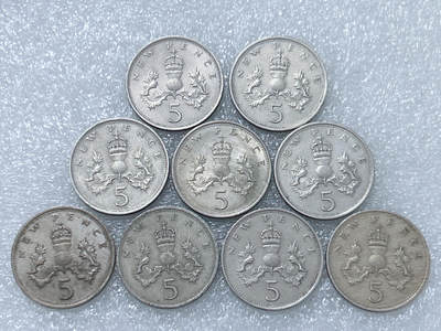 第一海外回流一元起拍收藏 散集专场  第264期 - 英国5便士硬币 大版 9枚