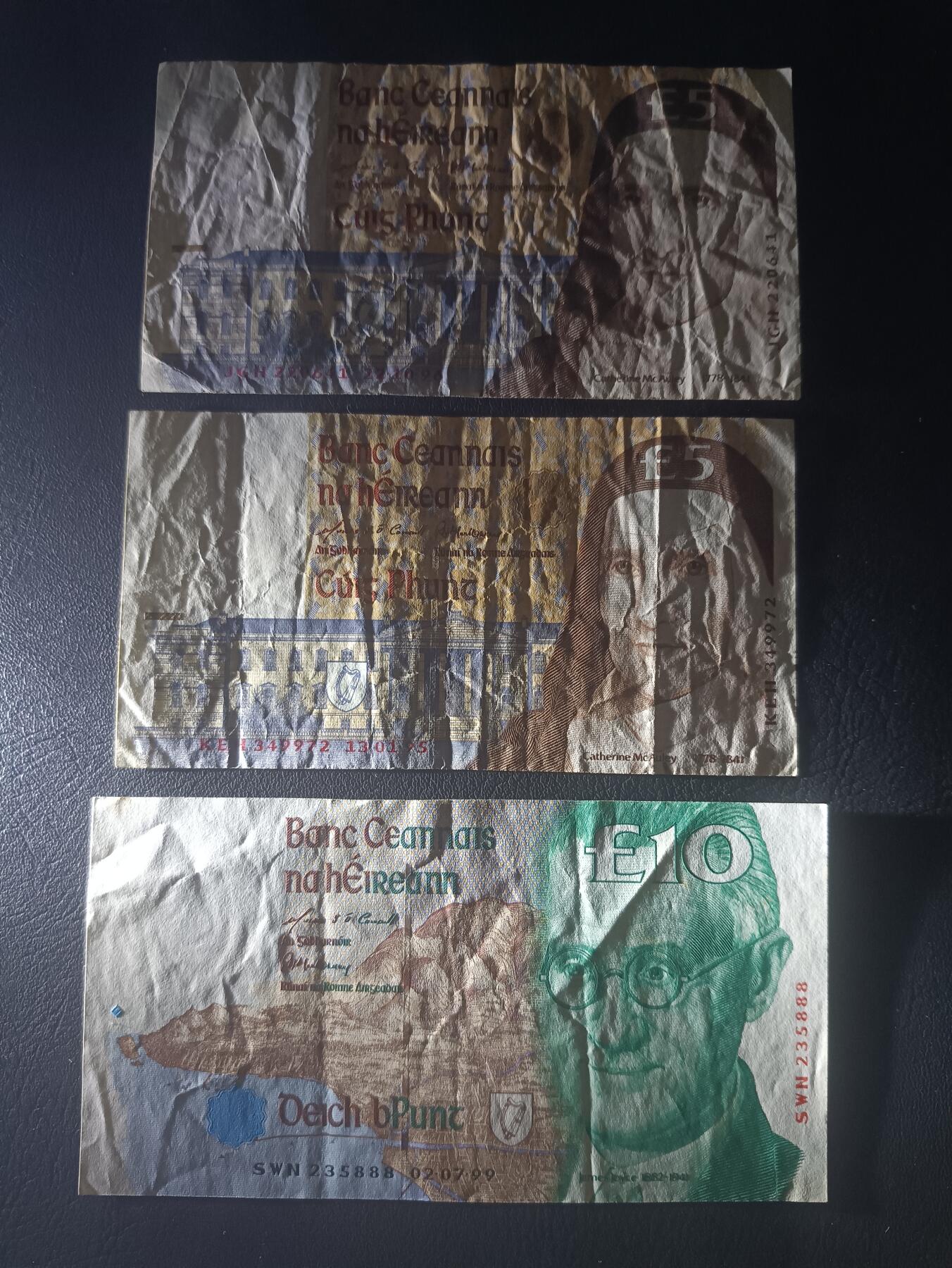 2025十一月第三期，总201期 爱尔兰纸币批量三张流通品相