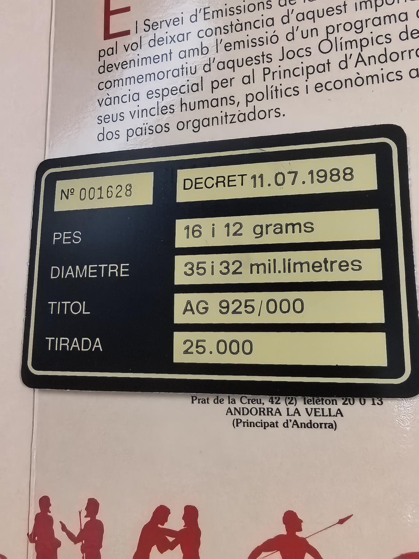 长老汇蛇年精选第七十二场拍卖 1988安道尔92巴塞罗那奥运会足球和皮划艇10+20第纳尔精制银币两枚，卡装，28克925银