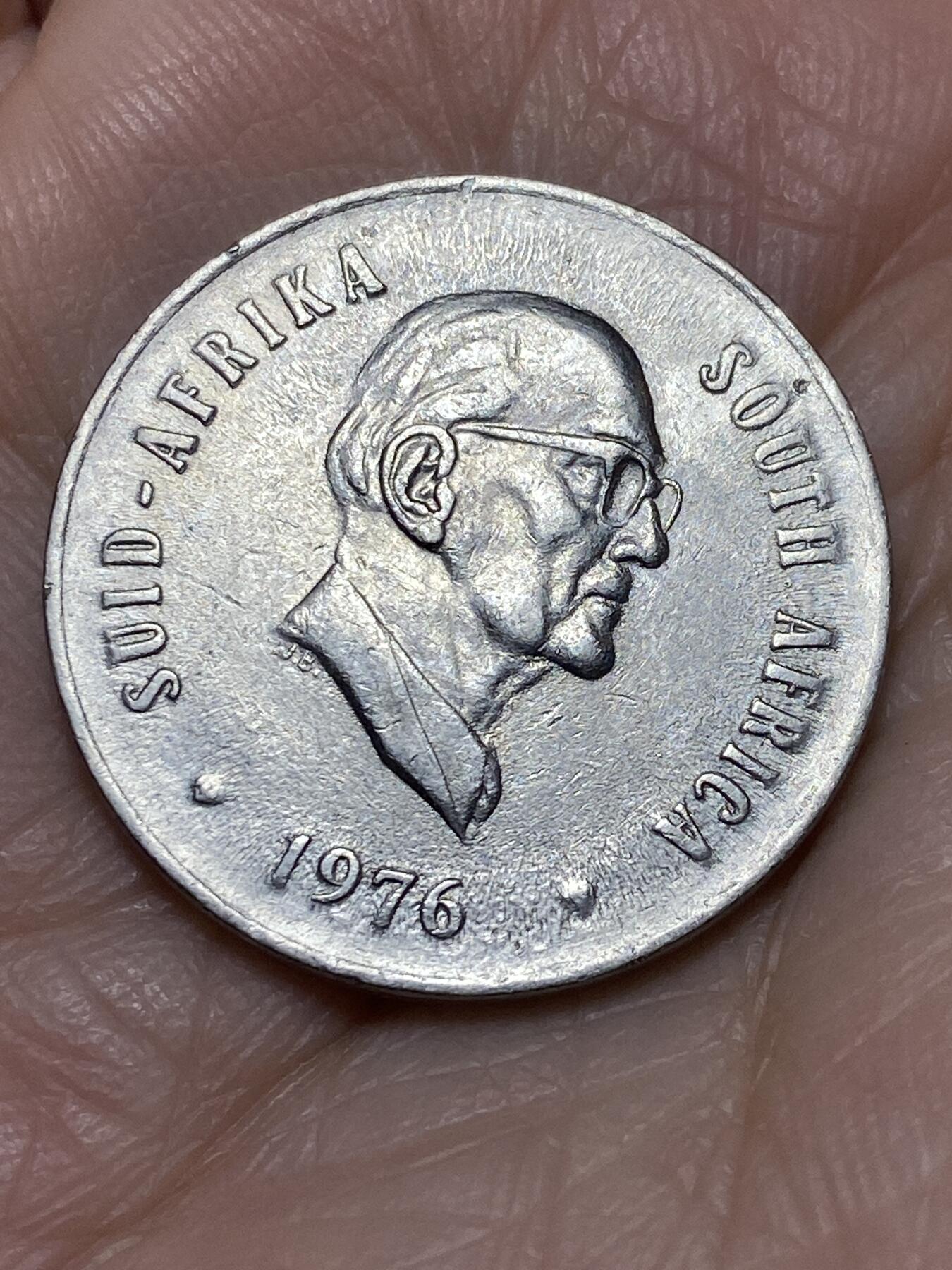 2025年第一百二十六场(总第一百五十二场）外国好品散币(免佣金) 南非🇿🇦1976单年份20分(独立后第四套，总统福歇版)