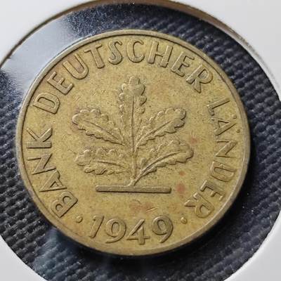 KK钱币收藏小铺  第367场  2月预留时间 周末发货 -  1949西德10芬尼 银行版