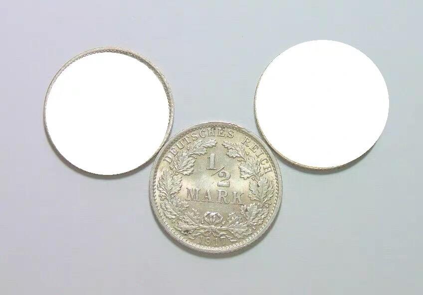 【银】可评级 德国一战1917年G版1/2马克银币 开卷原光