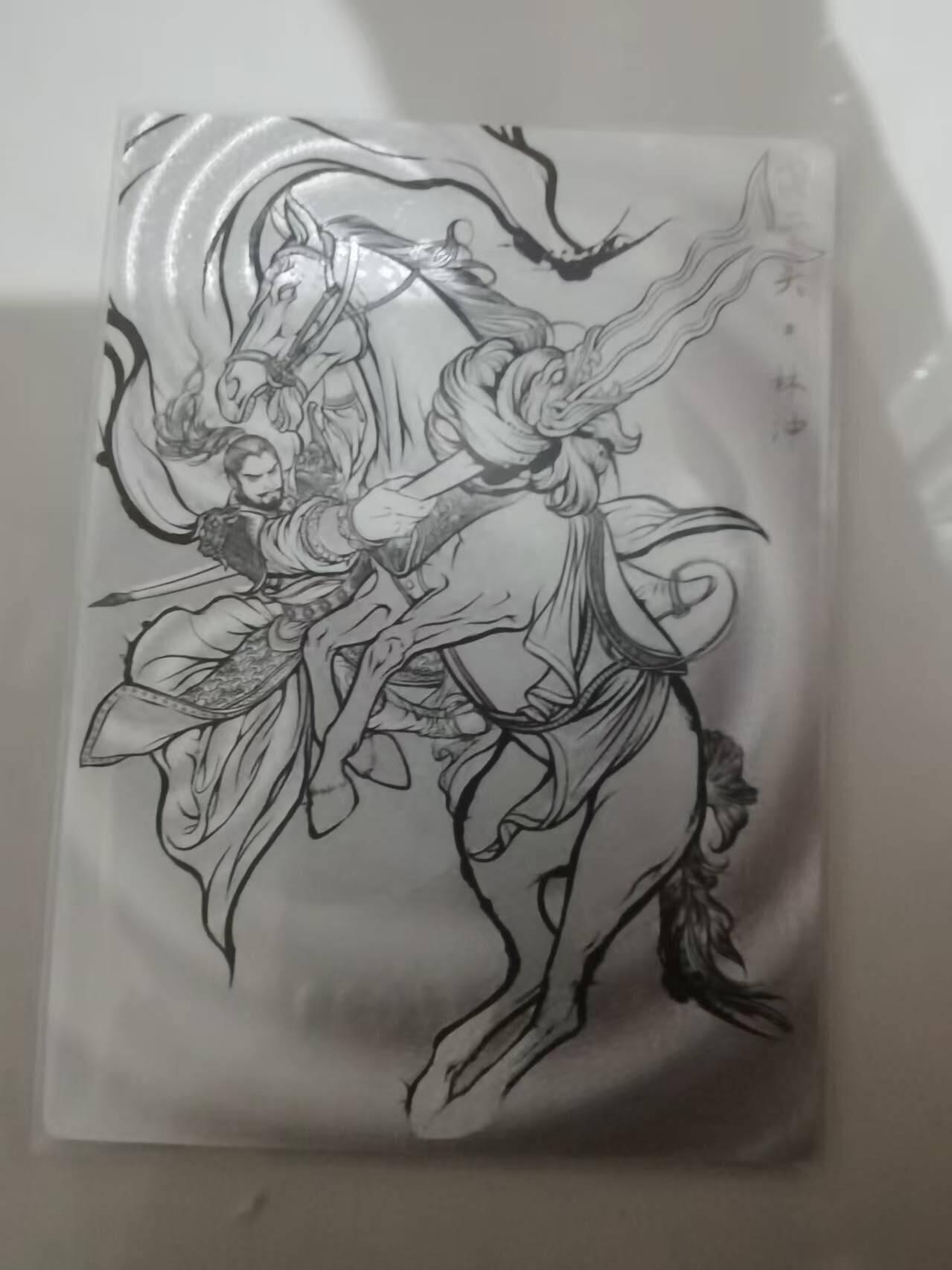 光影卡牌第25期，各家亲签，各家套卡，持续收拍品 张建东水浒，线稿粗闪林冲，限编041/099