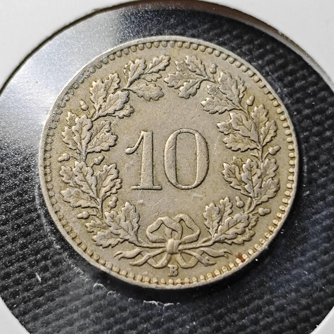 KK钱币收藏小铺  第367场  2月预留时间 周末发货  1950瑞士10分镍币