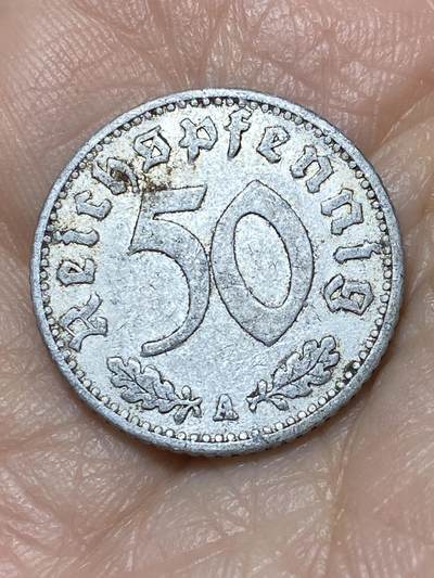 2025年第一百二十六场(总第一百五十二场）外国好品散币(免佣金) - 少见–德意志第三帝国1935单年份50芬尼(A标，柏林造)