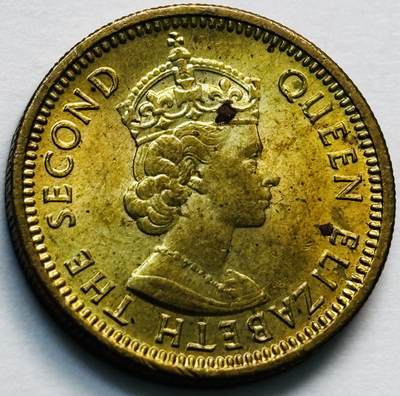 文馨钱币收藏第 280 场， 长期接收代拍品 - 原铜光品相 1972 年英属香港五仙铜币，伊丽莎白二世时期，第三版