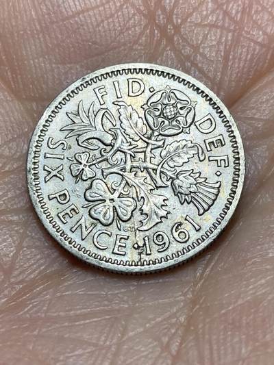 2025年第一百二十六场(总第一百五十二场）外国好品散币(免佣金) - 英国🇬🇧1961年6便士(伊丽莎白二世青年桂冠第二版)