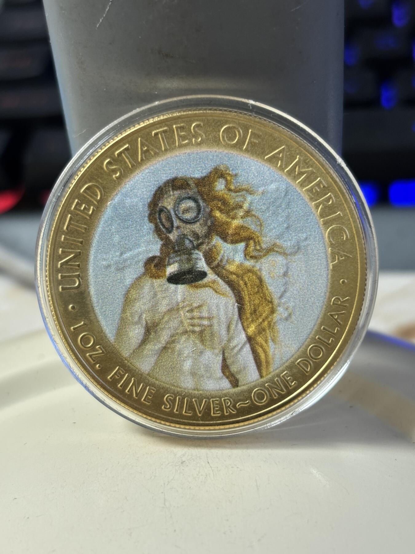 第181期拍卖 美国2020年女神鹰洋疫情名画2维纳斯的诞生彩银币，999银镀金，1盎司，发行199枚