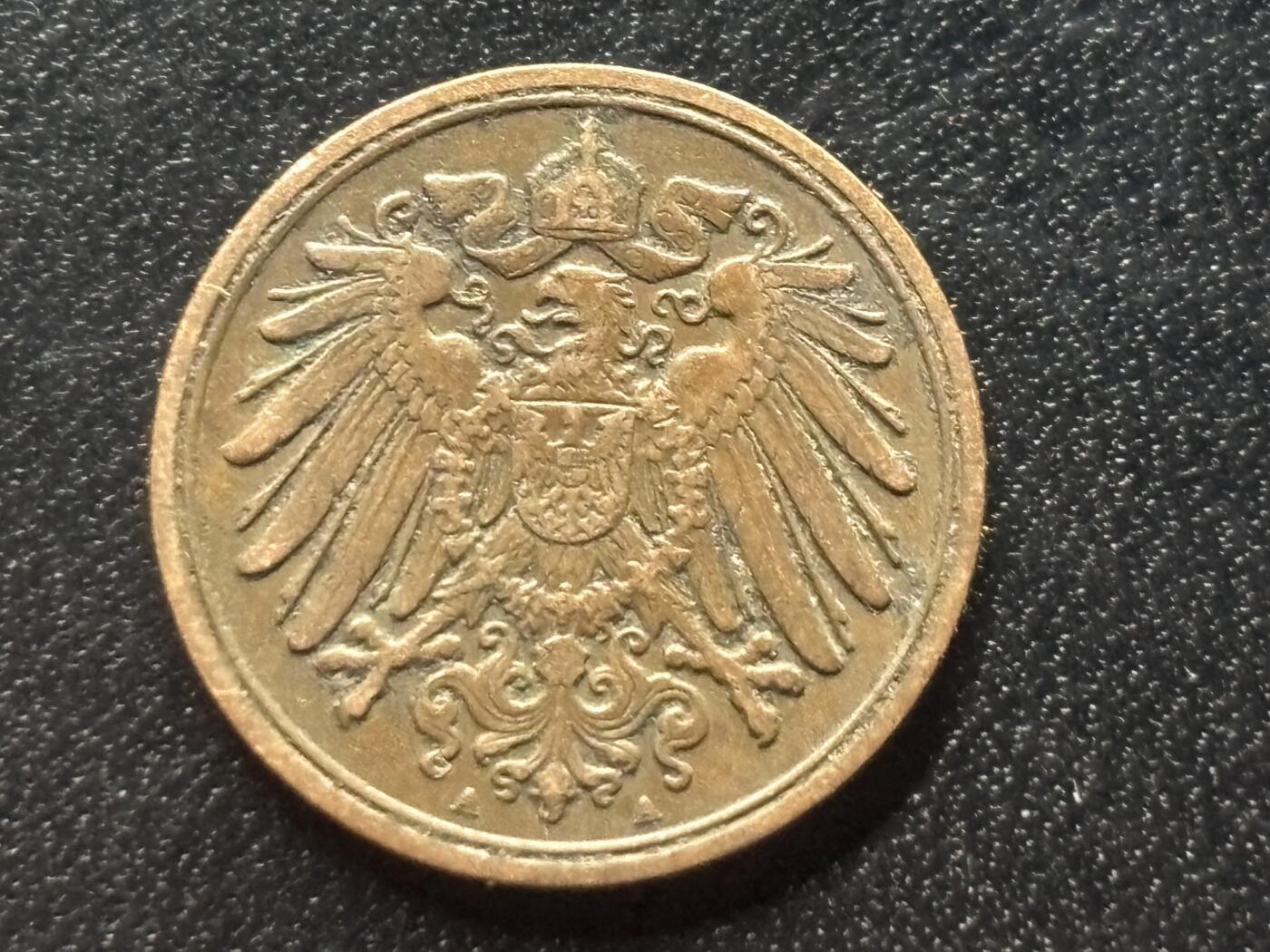 邮泉阁限时拍卖第三十五场 德国硬币专场（硬币在国外。请付邮费6元。） 德意志帝国1912年1芬尼A版