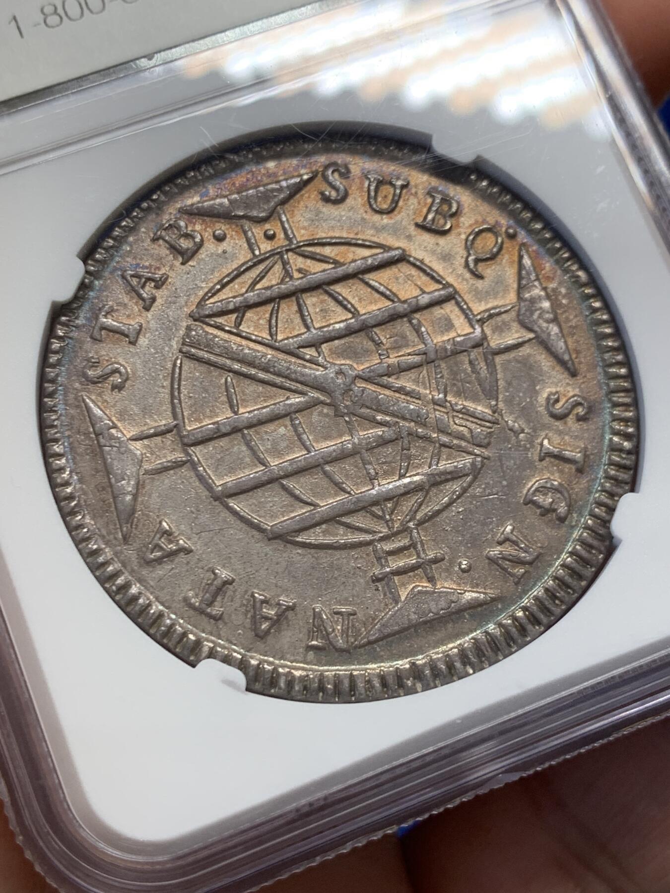 《竞宝斋》第436场 周日，周一2场连拍 （全场包邮） NGC MS63 葡属巴西 1815年B版960R大银币 包浆特别漂亮 打的也很正 光泽度很不错